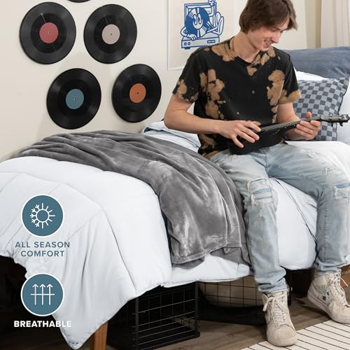 Image of Bare Home Comforter Set - Twin /Twin Extra Long - Goose Down Alternative - Ultra-Soft - Premium 1800 Series - All Season Warmth (Twin /Twin XL, White)