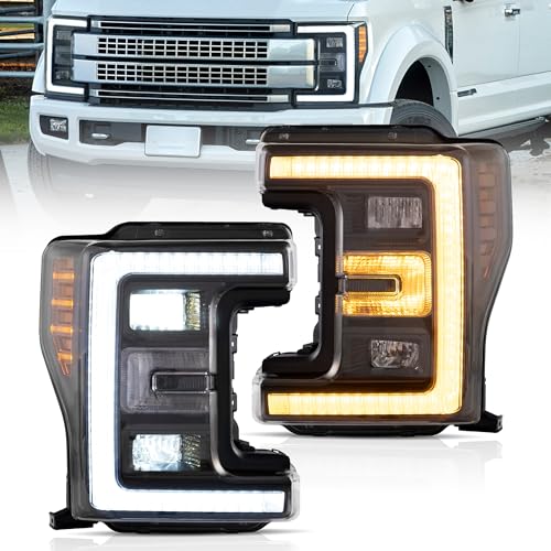 VLAND Led Headlights Compatible with Ford F-250/ F-350/ F-450/ F-550 Super Duty 2017-2019 4th gen Pickup Trucks(Not Fit 2020 Refresh Models) w/Dynamic Animation DRL w/Sequential Sold as Pairs