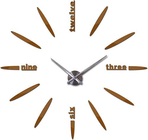 Miniatura 7 de AISHANBAIHUODIAN - Reloj de pared 3D de moda, reloj de cuarzo, breves relojes de bricolaje, sala de estar, calcomanías grandes, mural decorativo