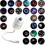 PhoLeuy HD Smart Dynamic 5d Holographic Night Light Projector, Galaxy Projector, Altamoro Projector, 2-in-1 Galaxy Projector Night Light, Portable Starry Night Light Projector with Projection Films