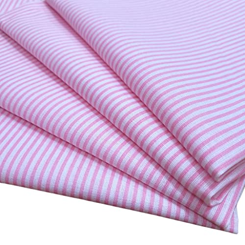 Maison Charlô,Set mit 4 Servietten aus 100 % Baumwolle, 38.1x38.1 cm, wiederverwendbare Servietten, Esstischdekoration, weiche, Weihnachten,helle Rose gestreift Cover