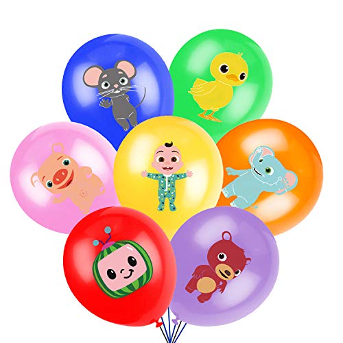 Cocomelon Birthday Party Supplies, Balloons for Cocomelon Theme Birthday Party, Includes 7 Styles Printed Ideal for Kids Baby Shower Party Decorations Favors (Pack of 28)