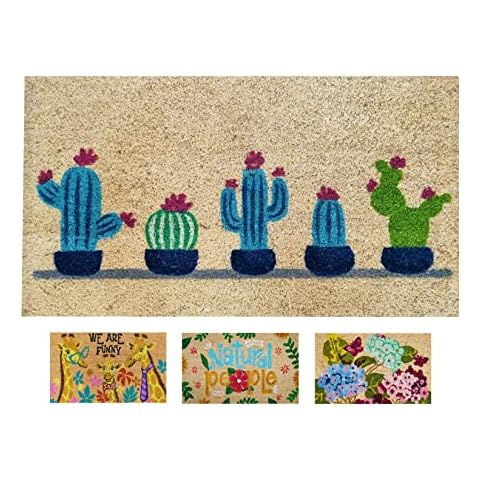 LUA VIKA Felpudo de Coco Natural Antideslizante 40x70 (Cactus) Cover