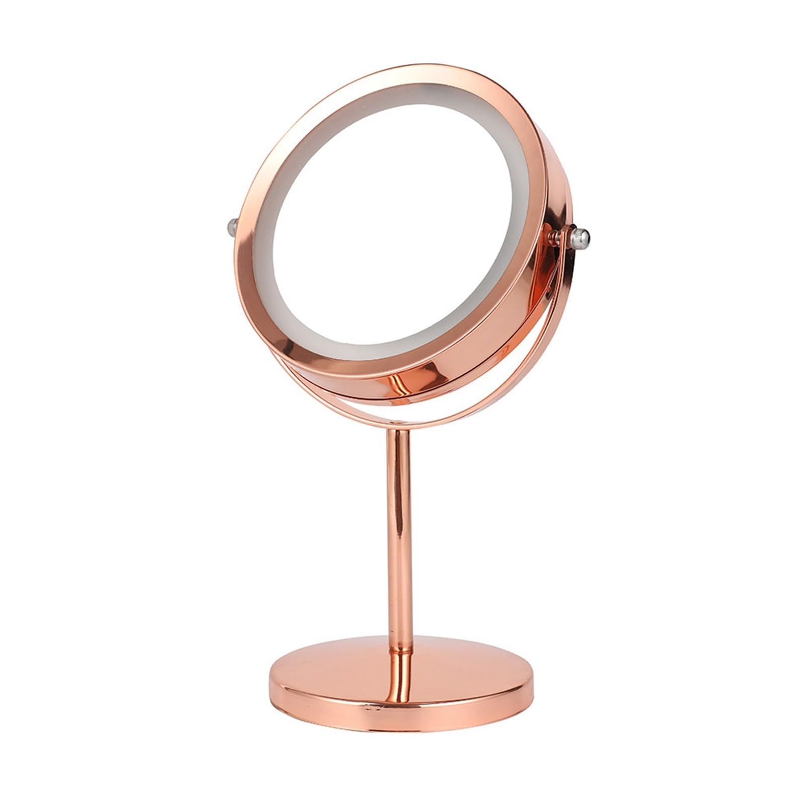 KTMBOHU LED Makeup Mirror With Light Folding Makeup Mirror Magnifying Portable Double-sided Desktop Makeup Mirror 7 Inches Rose Gold