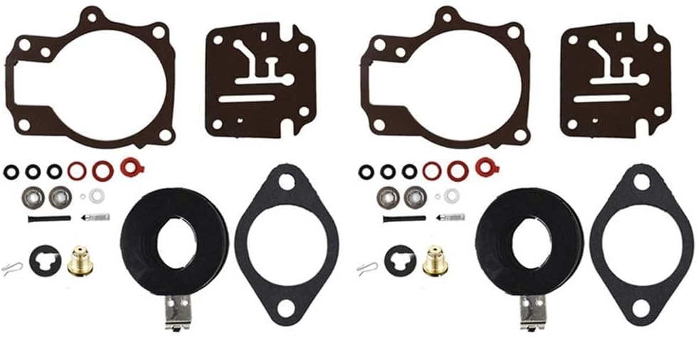 ALL-CARB 2 Pack Carb Repair Kits with Float Replacement for Johnson Evinrude 396701 18 20 25 28 30 35 40 45 48 50 55 60 65 70 75hp