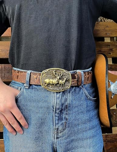 TOPACC Cowboy Belt for Men Women Western Country Cowgirl Belt for Jeans Pants Rodeo Outfit3