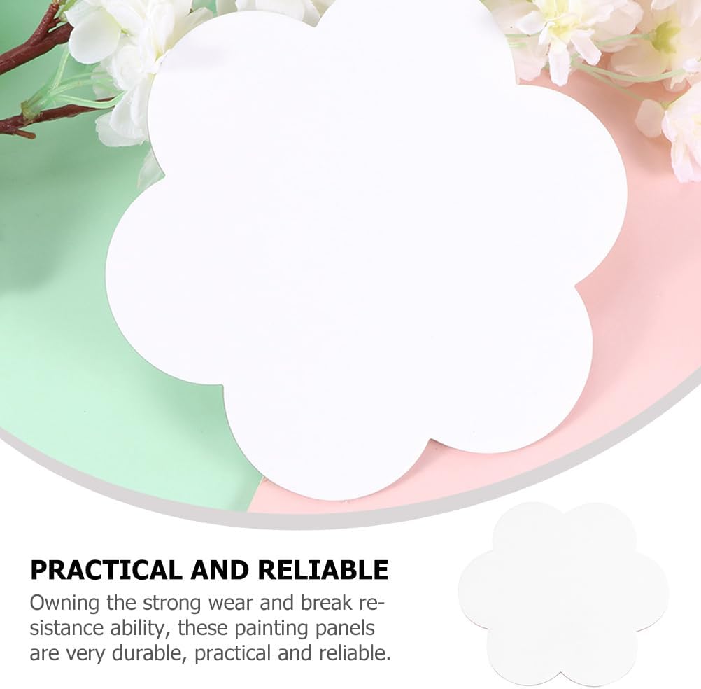 STOBOK 5Pcs Flower Shaped Canvas Boards for Painting Blank Oil Painting Panels with Textured Surface Durable Artist Canvas Panels for Beginners and DIY Art Projects 2.95X2.95 Inch