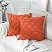 NIULAA Set di 2 Fodere per Cuscino 40x40 Arancione Moderne Copricuscini Cotone e Lino Federe Decorative per Cuscini Boho Fodere Cuscini Quadrati con Nappe per Divano Soggiorno
