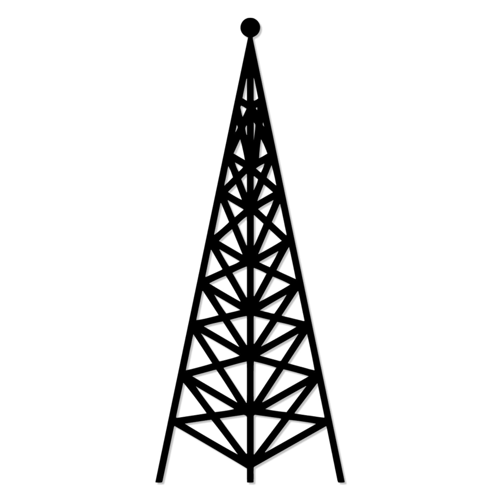Metalowa sztuka ścienna, współczesna ozdoba ścienna do dekoracji biura (61 cm) | Wieża radiowa metalowa sztuka ścienna metalowe znaki dekoracja ścienna metalowa dekoracja zewnętrzna