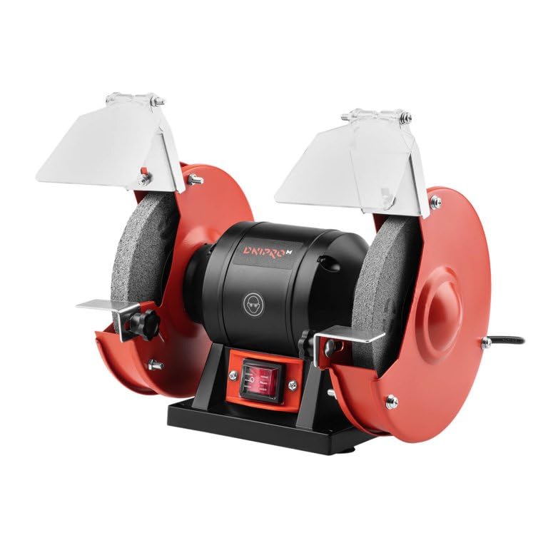 Dnipro‑M Rectificadora 150W 150 mm – Máquina Profesional para Afilar y Rectificar Herramientas, Motor Silencioso, Protección de Chispas, Soporte Ajustable, BG‑15X