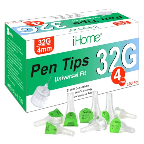 iHome 32G x 4mm Pen Tips 100 Count Universal Fit Comfortable Design 32G 4mm(5/32)