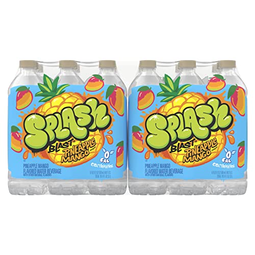 Splash Blast, Pineapple Mango Flavored Water, Zero Sugar, With Electrolytes, 16.9 Fl Oz, 24 Pack #TOP2