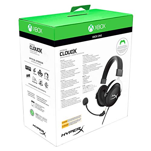 HyperX CloudX – Official Xbox Licensed Gaming Headset, Compatible with Xbox One and Xbox Series X|S, Memory Foam Ear Cushions, Detachable Noise-Cancellation Microphone - Black