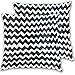 Tizorax Lot de 2 housses de coussin en zigzag avec chevrons noirs et blancs 16 x 16 cm
