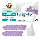 【Amazon.co.jp限定】 3M スコッチブライト トイレ掃除 トイレブラシ 重曹入り 使い捨て スポンジ 洗剤付 本体 取替15個