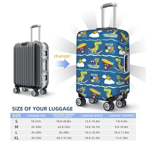 Travel Luggage Cover Protector - Dinosaur On The Beach Vacation Washable Suitcase Covers For 18-32 Inch Luggage2
