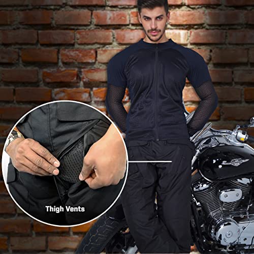 Motorcycle Pants For Men-Dual Sport Dirt Bike Gear Pants-Motorcycle Riding Pants-Waterproof Motorcycle Armor Protective Black #TOP4
