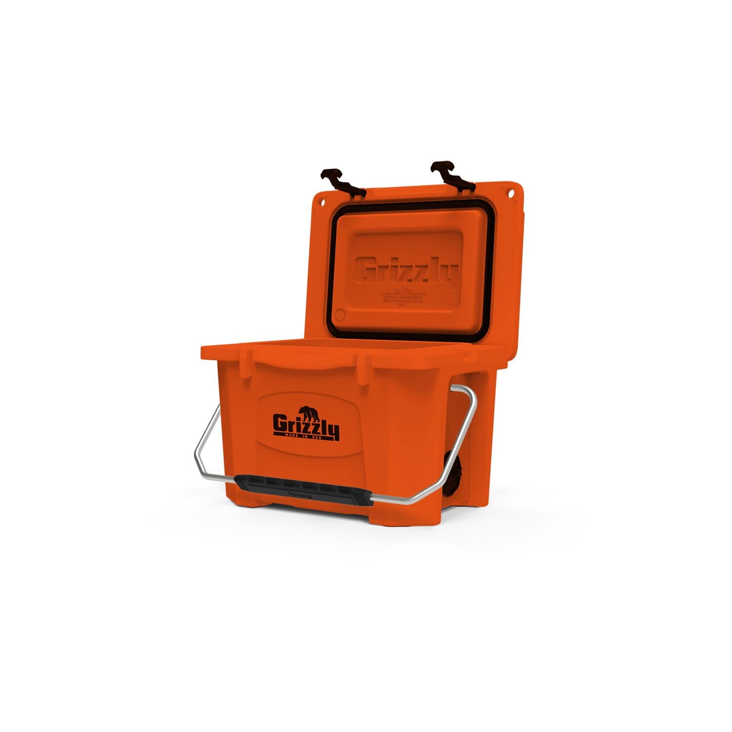 Grizzly 20 Cooler, skrzynia na lód, trwała, formowana rotacyjnie, izolowana, wyprodukowana w USA, na całe życie, na plażę, łódź, kemping, wędkowanie, polowanie, G20, pomarańczowa
