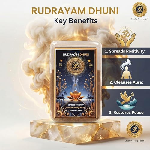Image of Rudrayam Dhuni Powder for Home Purification | Remove Negative Energy & Vastu Dosh | RudraYaam Dhunii for Positivity, Peace, rudrayamdhuni Powder for puja (1 Month Protection)