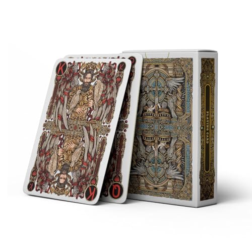 Angel Themed Playing Cards, 300g Blue Core Paper Material Deck of Cards, International Standard Size, Exquisite Pattern Poker Cards, Double-Sided Anti Slip Design, Family Entertainment, Party Games