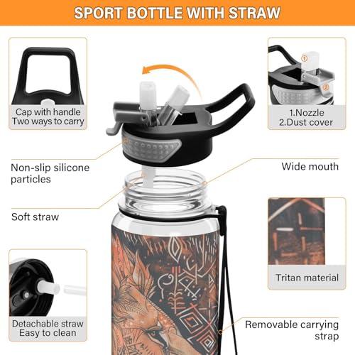 Bouteille d'eau Tritan portable 887 ml en plastique non toxique haute résistance