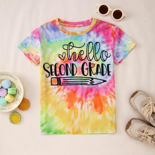 Image of MODNTOGA Kid Girl Boy First Day of School Shirt Back to School T-Shirt Hello Kindergarten 1st 2nd 3rd Grade Graphic Tee Tops