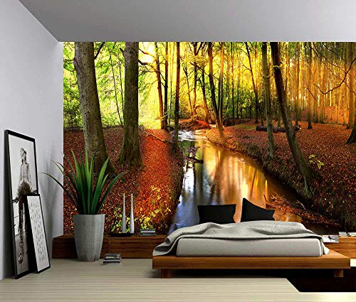 Papier peint forêt 3D étanche pour masquer les défauts des murs
