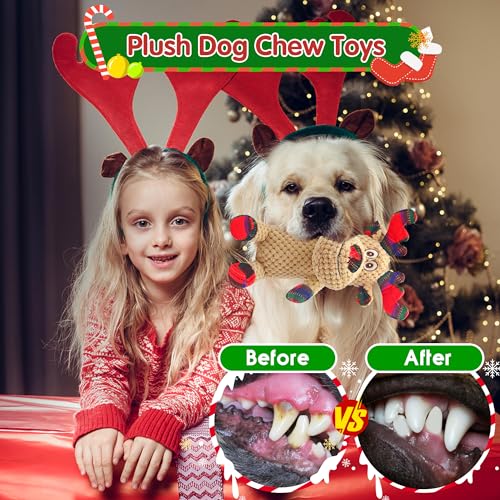 Juguete de peluche con sonido para perro estilo reno miniatura 4