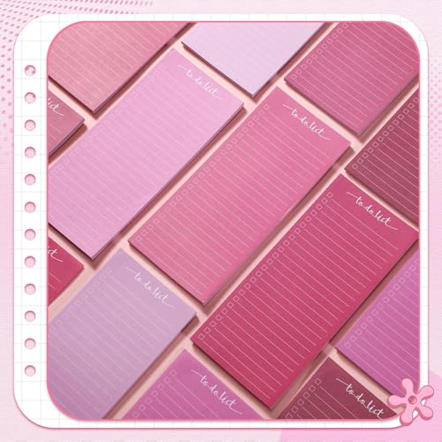 Image of Censen 10 Pack 500 Sheets to Do List Notes Daily Checklist Notepad with 50 Sheets Undated Memo Pad Color Block Shopping List Weekly Plan Notepad Organizer Planners(Gradient Pink,Lined) | Note Book 512 Sheets Colorful Memo Pad Office School Supplies Planner Shopping Weekly Plan Task Organizer Tear-off Design