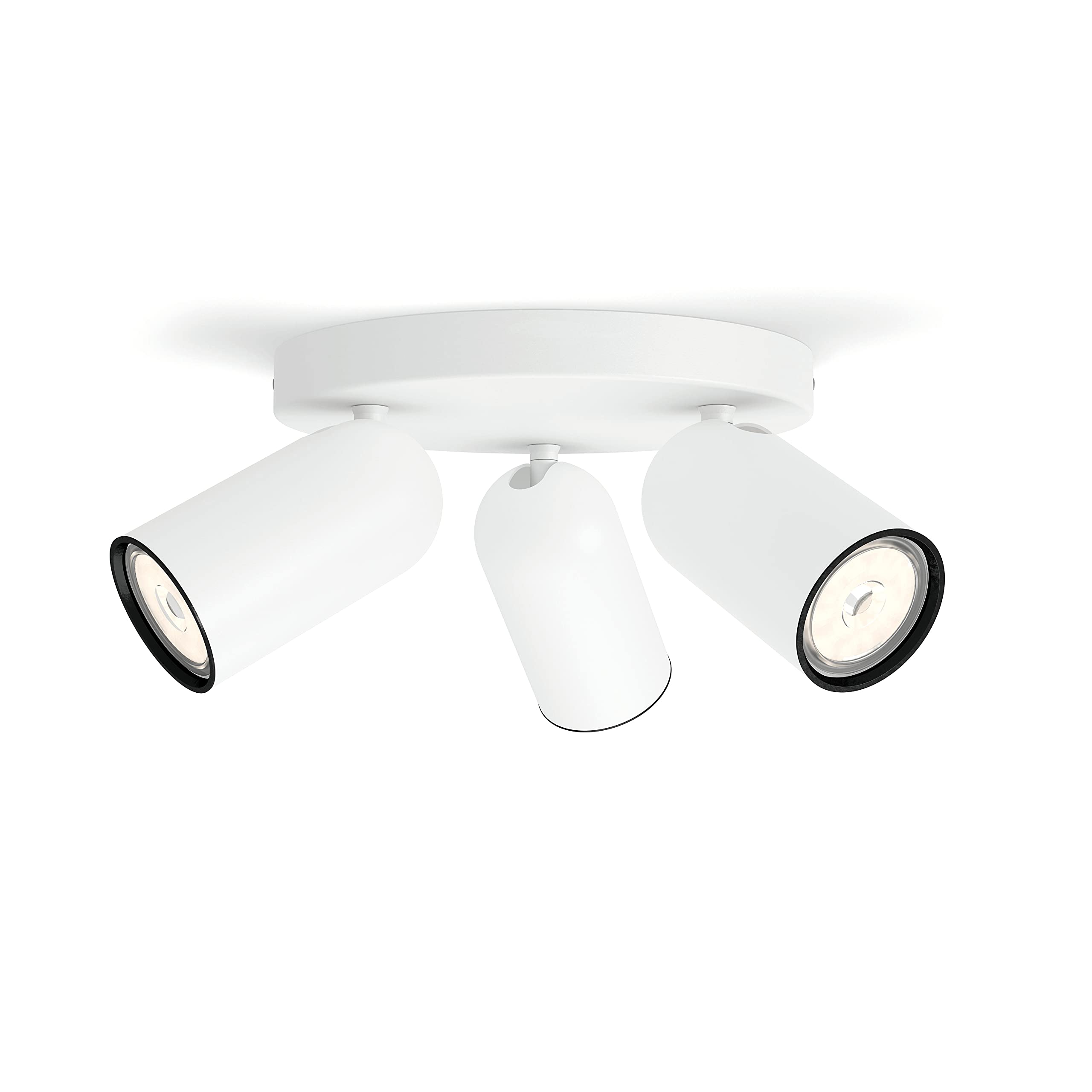 Philips Hue Pongee Spot en saillie (Blanc) - Lumière blanche chaude - Comprend un Variateur de lumiere Hue - Spot en saillie avec 3 points lumineux - GU10 - Hue White