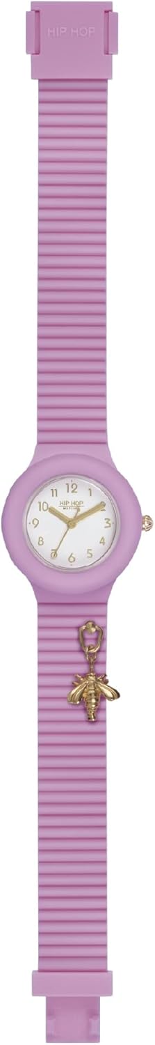 HIP HOP, Collezione Dancing in the Light, Orologio Donna, Cinturino in Silicone Intercambiabile e Regolabile, Ciondolo con Ape, Cassa 32 mm, Movimento al Quarzo, Resistente allAcqua HIP HOP, Collezione Dancing in the Light, Orologio Donna, Cinturino in Silicone Intercambiabile e Regolabile, Ciondolo con Ape, Cassa 32 mm, Movimento al Quarzo, Resistente allAcqua