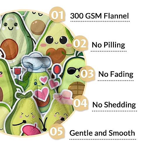 Blanket for Girls - 40"x50" Cute Avocado Throw Gifts - Colorful Soft Fuzzy Blankets for Bed, Couch & Living Room