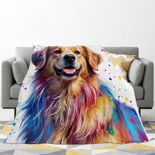 Cobija tamaño King con diseño de perros amarillos, manta de franela de alta calidad de 86 x 94 pulgadas, se adapta a camas tamaño King como cubierta o capa cálida, cobertura completa, lujo de