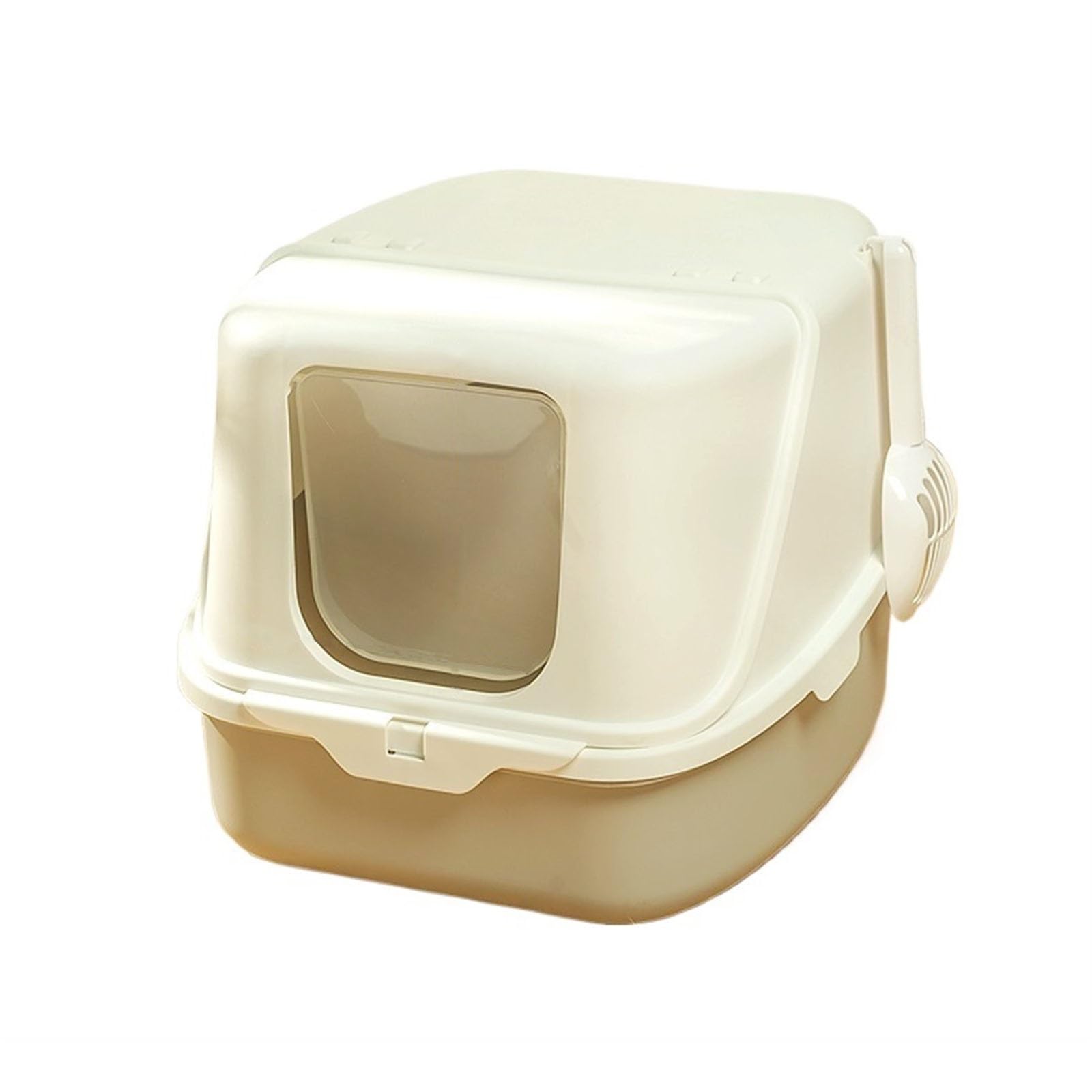 Exclusivo para Gatos y Perros Bandeja de Arena for Gatos con Capucha, Caja plástico Cerrada for, for Solapa en la Puerta Delantera, Bandeja for fácil Limpieza para Interiores(Grey)