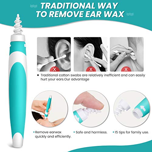 image for Earwax Remover-CAMTOA Ear Wax Cleaner,Soft Silicone Spiral Earwax Remo