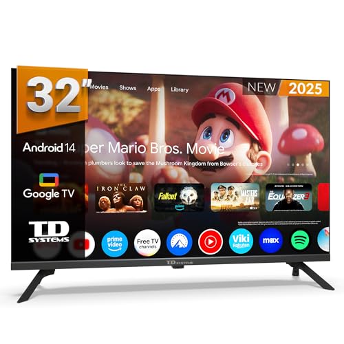 TD Systems - Smart TV 32 Pulgadas HD, Television TDT HD, Android 14 GTV, Modelo...