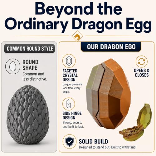 Xonery 3D Printed Crystal Dragon & Egg, Articulated Dragon for Dragon Fans - image 3