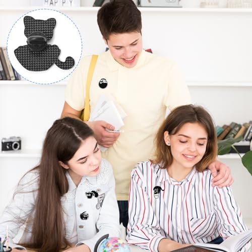Image of Hpmjz 7 Pcs Cute Enamel Backpack Pins Funny Enamel Pins, Cool Fun Button Animal Brooch Black Cat Bulk Brooches Kawaii Creative Lovely Small Button Unique for Backpack Hat Jackets Bag Clothes