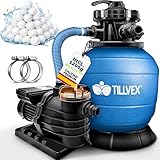 tillvex Depuradora de Agua para Piscina 13.200L/h hasta 40.000L + 1200g...