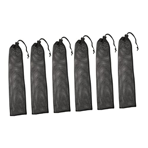 Abaodam 6Pcs Hanging Feeding Pouch Black Mesh Bags for Bird Food Storage Cost Outdoor for Finch Feeders Bird Lovers