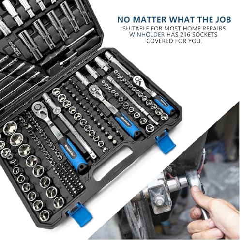 WinHolder Ratchet Wrench Socket Set DIY Tools, Bits, with Case (216PCS) - Image 8