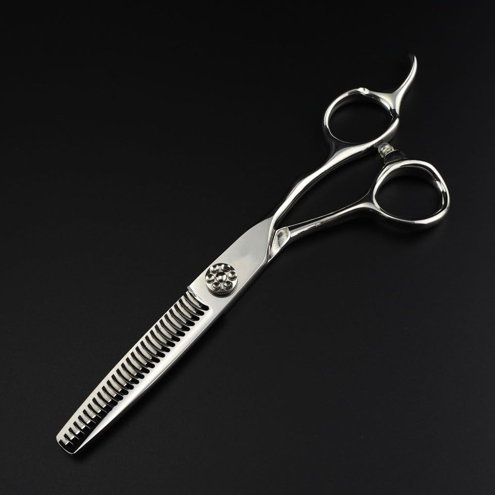 Haarschneideschere, 6 Zoll Professionelle Jp 440C Stahlschere Silber Haarschere Haarschnitt Effilierschere Friseurscheren-Set, Schneideschere-B,Effilierschere-B