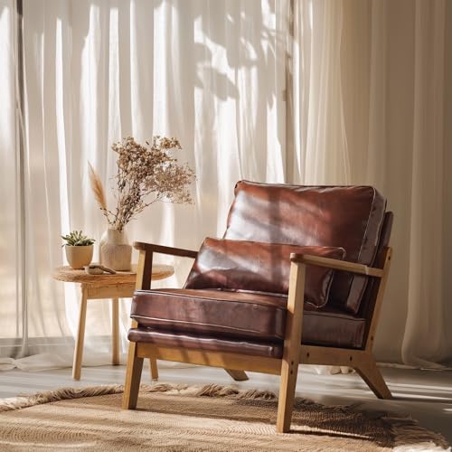 VINGLI Mid Century PU Leather Chair