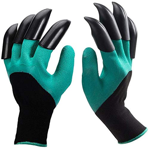 Preisvergleich Produktbild Gartenhandschuhe,Wasserdicht [1 Paar] langlebig stichsichere Safe Gartenarbeit Handschuhe mit ABS-Kunststoff Krallen für Haushalt und Garten Werkzeug Handschuhe Graben & Bepflanzen (grün)