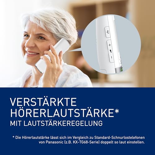 Panasonic KX-TGU432EXW digitales schnurloses Telefon mit Anrufbeantworter, Basisstation & 2 Mobilteile, LCD-Display, Favoriten-Taste… – Ansicht 3