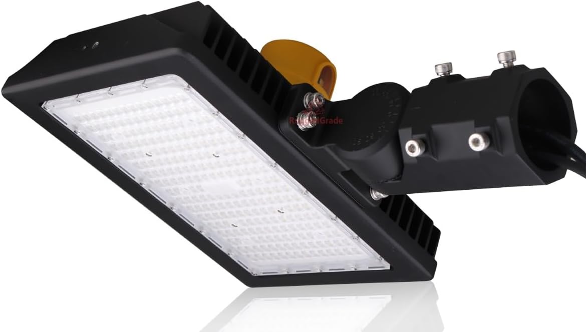 RuggedGrade Kivo Series 200W LED Flood Light - 28,200 Lumens - 5000K Daylight - Outdoor Waterproof Security Light - Slip Fit Mount - Photocell - DLC 5.1 Premium