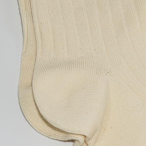 Image of 3 Pairs Crew Socks Midweight Undyed Cotton Blend Socks for Women Girls
