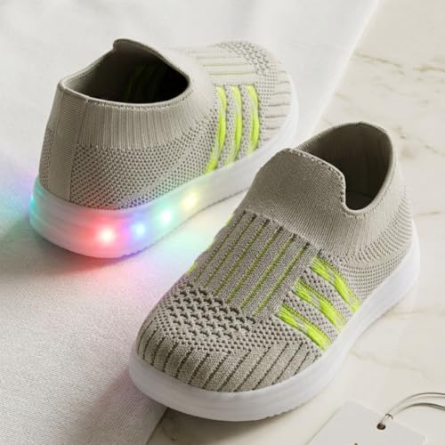 Image of inchJugnu inch LED Light-Up Baby Shoes (0-5 Years) | Soft Sole Comfort for Tiny Feet, Breathable Knit, Easy Slip-On | Magical Glowing Shoes for Happy Kids.