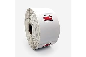 Oil Change Sticker for Godex Printers - Low-Tac Adhesive Red Car Design