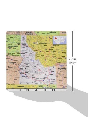 3dRose Print of Idaho Cities and State Map Mouse Pad (mp_184587_1)